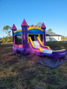 Purple Bounce House / Water Slide Combo w pool
