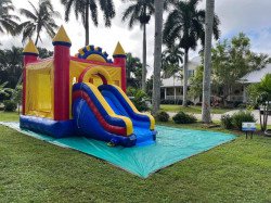 FB IMG 1642194280962 1650938808 Yellow and Blue Bounce House / Slide Combo