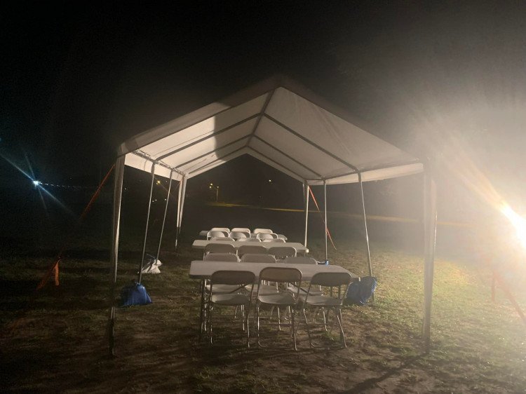 10x20 Tent Package (18 White Chairs & 3 Rectangle Tables)