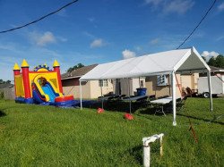 2358 1672692809 Yellow and Blue Bounce House / Slide Combo