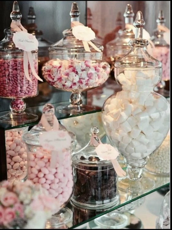 Glass Candy Table Assortment