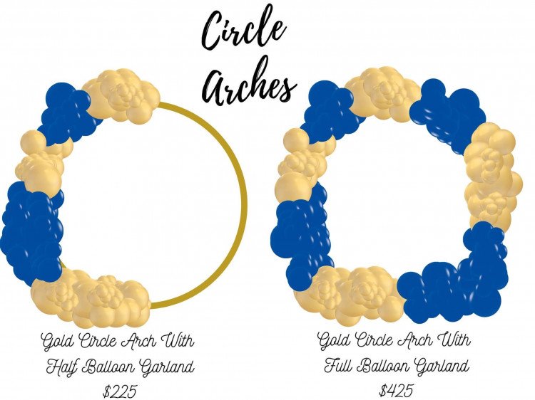 Gold Circle arch w/ half balloon garland