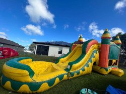 Fiesta Bounce House Package (18 White Chairs & 3 Tables)