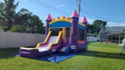 IMG 20220819 174634316 1703689697 Purple Bounce House Package (18 Black Chairs & 3 Tables)