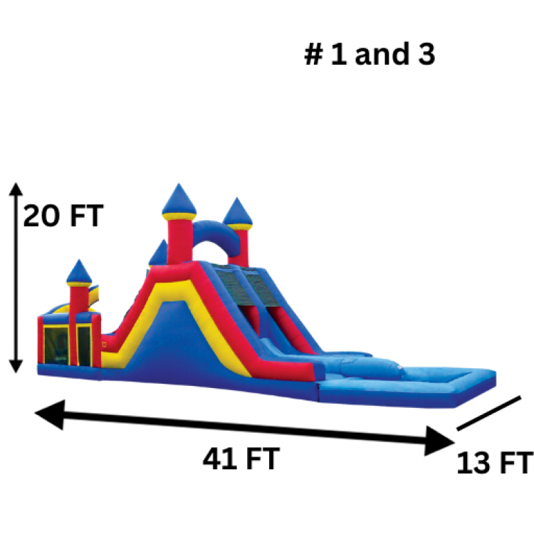 Retro Obstacle course, Slide and Pool