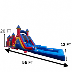 Retro 3 Piece Obstacle Course With Waterslide