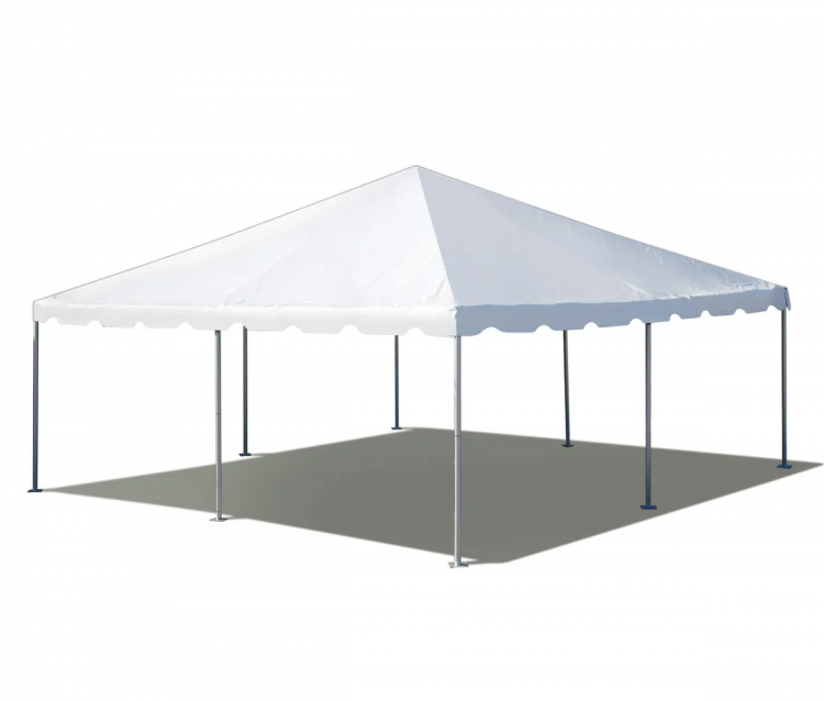 20 FT x 20 FT Frame Tent Package (36 White Chairs & 6 Rectan