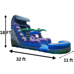 1820FT20Purple20Palm20Waterslide 1704342741 18 FT Purple Palm Water Slide Package (18 Black Chairs and