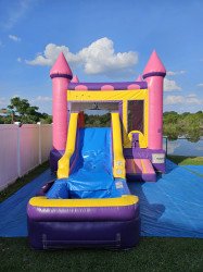 344786079 831534098558361 830278874507051084 n 1704329938 Pink Royal Bounce House Package (18 Black Chairs & 3 Tables)