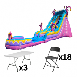 19 FT Enchanted Slide  Package (18 Black Chairs and 3 rectan