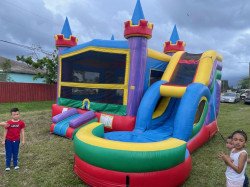 IMG 3151 1704335469 Rainbow Bounce House Package (18 Black chairs & 3 tables