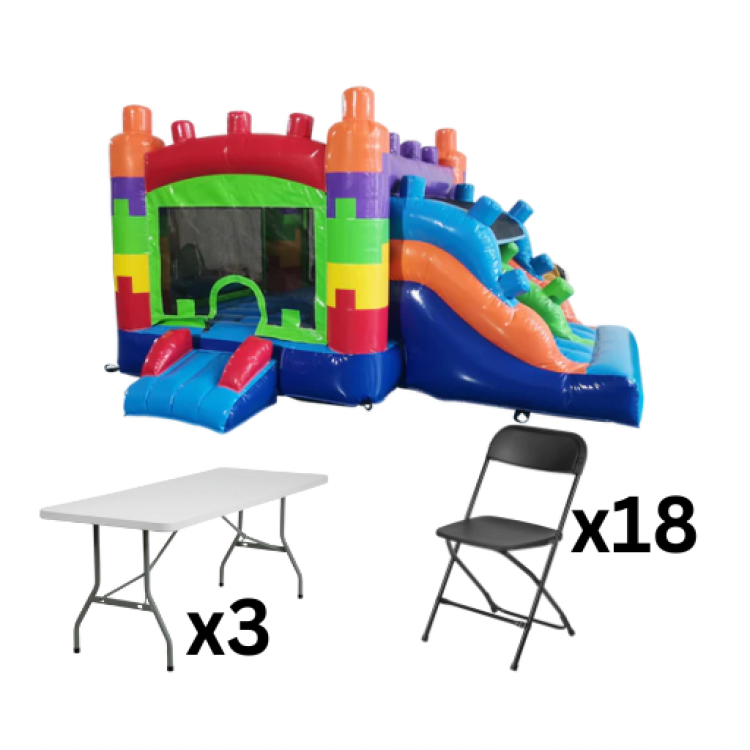 Mini Block Party (Toddler) Package (18 Black Chairs & 3 Tabl