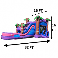Pink20Paradise20Combo 1704329682 Pink Paradise Cove Bounce House / Slide Combo Package (18 Bl