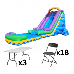 24 FT Sunshine Splash Package (18 Black Chairs and 3 Rectang