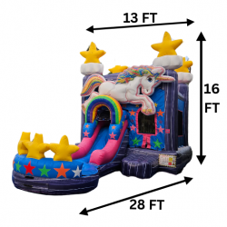 Unicorn20Combo 1704328512 Ella's Magical World Bounce House Package (18 Black Chairs &