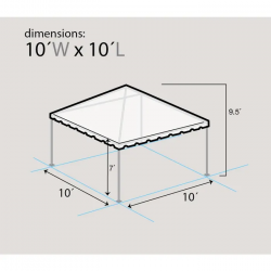 dim 10 FT x 10 FT Frame Party Tent - White (Without Walls)
