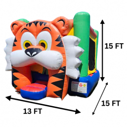 Tiger Bounce House Package (18 Black Chairs & 3 Tables)