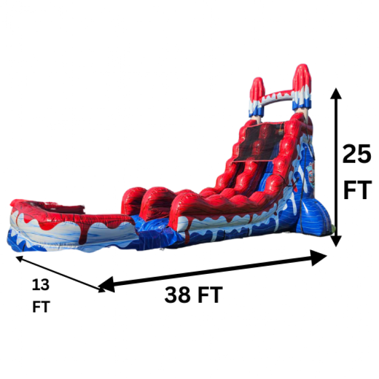 25 FT Red White and Cool Water Slide