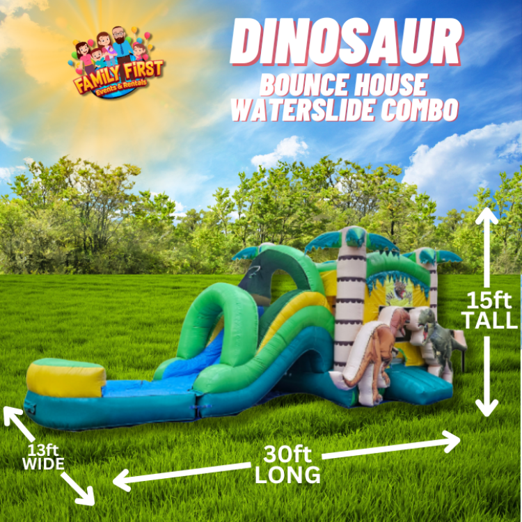 Dinosaur Bounce House / Waterslide Combo