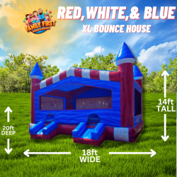 XL Red, White and Bounce House