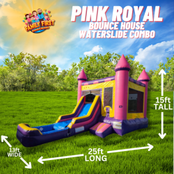 Pink Royal Bounce House / WaterSlide Combo