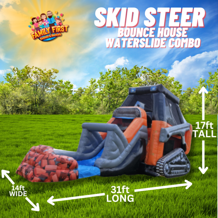 Skid Steer Bounce House Waterslide Combo