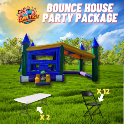 Cabana Bounce Package (12  Black Chairs & 2 Tables)