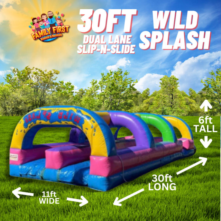 30 FT Dual Lane Wild Splash Slip n Slide