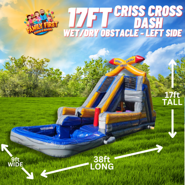 17  FT Criss Cross Dash Wet n Dry Obstacle - Left