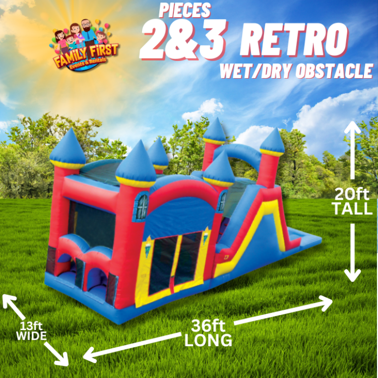 Retro Bounce House, Slide and Pool