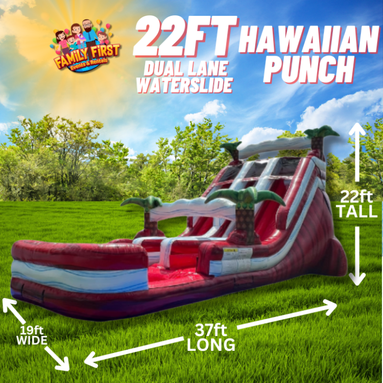 22 FT Hawaiian Punch Dual Lane Water Slide