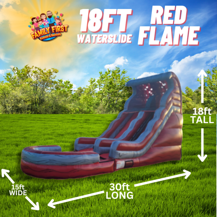 18 FT Red Flame Water Slide