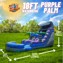 18 FT Purple Palm Water Slide