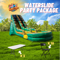 19 FT River Run Water Slide Package (18 Black Chairs and 3 r