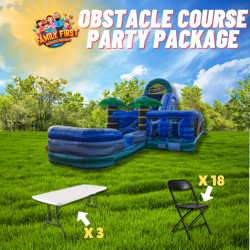 40 Foot Dual Lane Tropical River Run Package (18 Black Chair