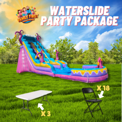 19 FT Enchanted Slide  Package (18 Black Chairs and 3 rectan