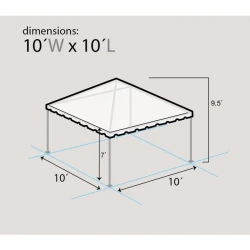 10 FT x 10 FT Frame Tent Package (12 W & 2 - 8 FT)
