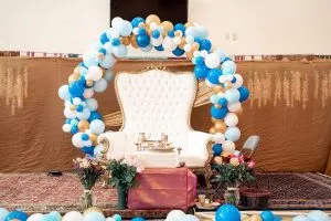 Throne Chair with Balloon Decor Balloon Garland