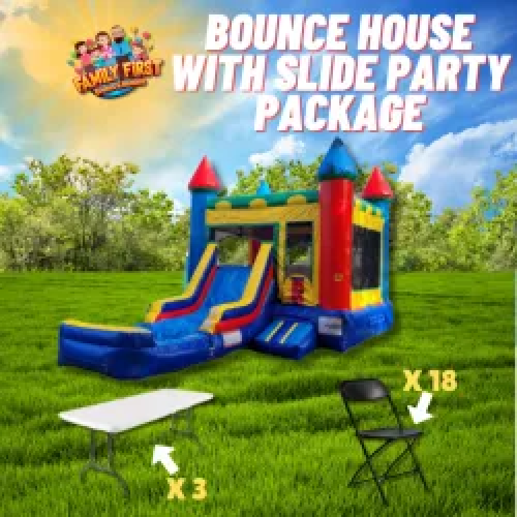 Green and Blue Bounce House Package (18 B & 3 6-6 FT)