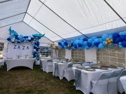 Tent Rental, Tables and Chairs, Event Decor Balloon Decor