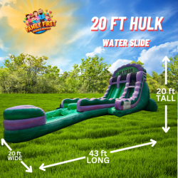 20 FT Hulk Water Slide Dual Lane