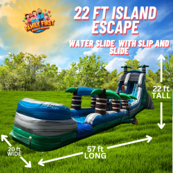 22 FT Island Escape XL Water Slide with Slip and Slide