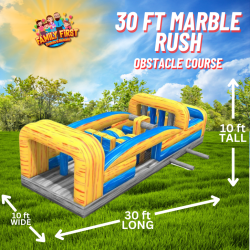 30 FT Dual Lane Marble Rush Obstacle Course