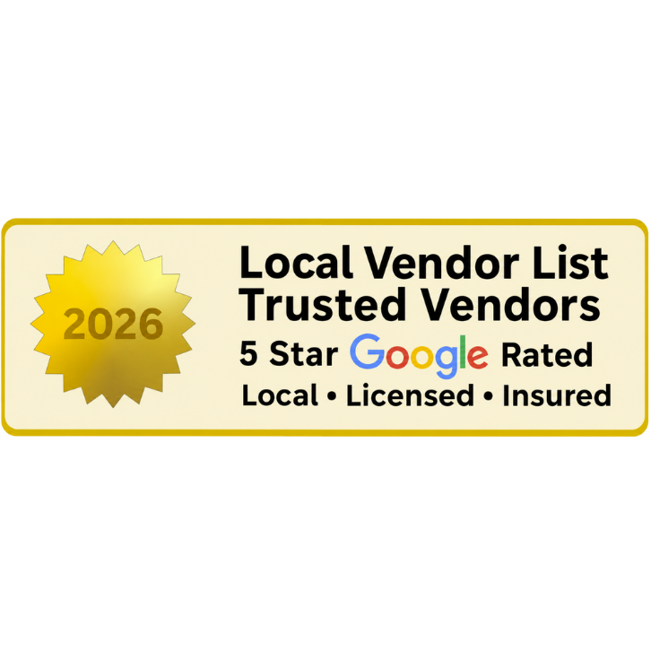 Local Vendor List 5 Star Google Rated
