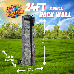 24 FT Mobile Rock Wall Rental (4 Climbers at Once)